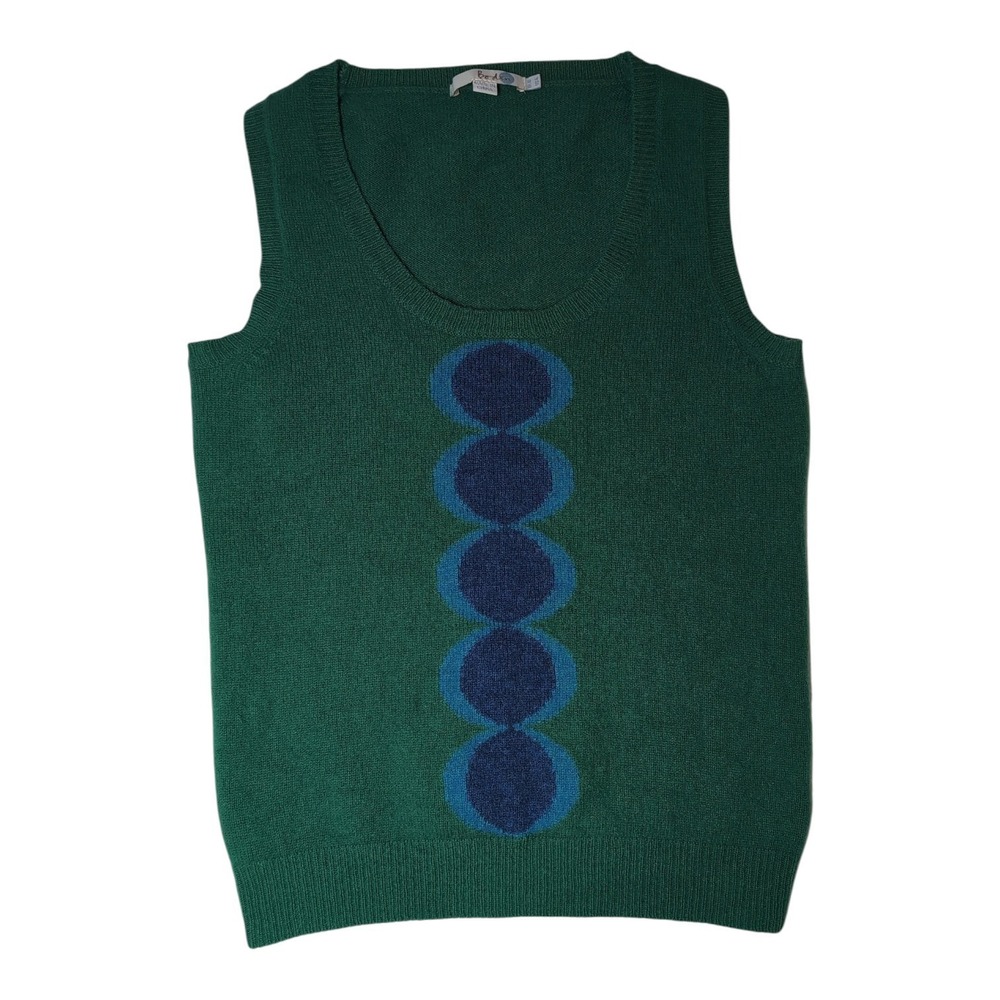 Boden Wool Sweater Vest Women US 6 Twee Mod Geometric Circle Graphic